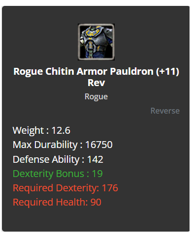 rogue chitin pauldron