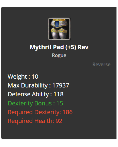 Mythril Set +5 Reb