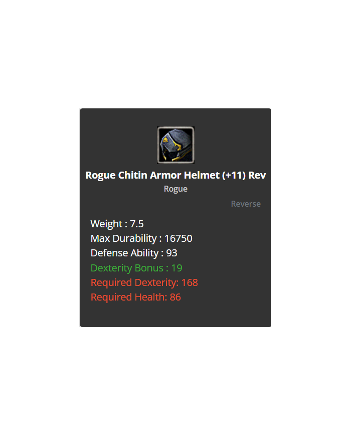 +9 Rogue Chitin Set