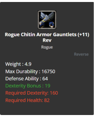 +9 Rogue Chitin Set