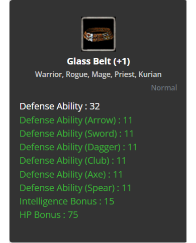 +1 Glass Belt