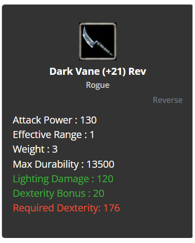 Dark Vane +21 (reverse)