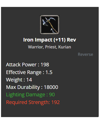 Iron Impact +11 (reverse)