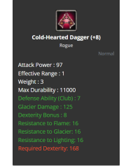 Cold-hearted Dagger +8