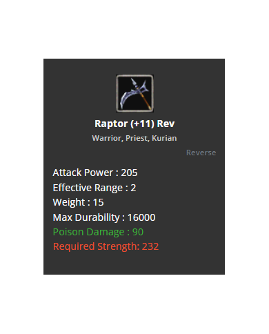 +9 raptor +7 dragon set