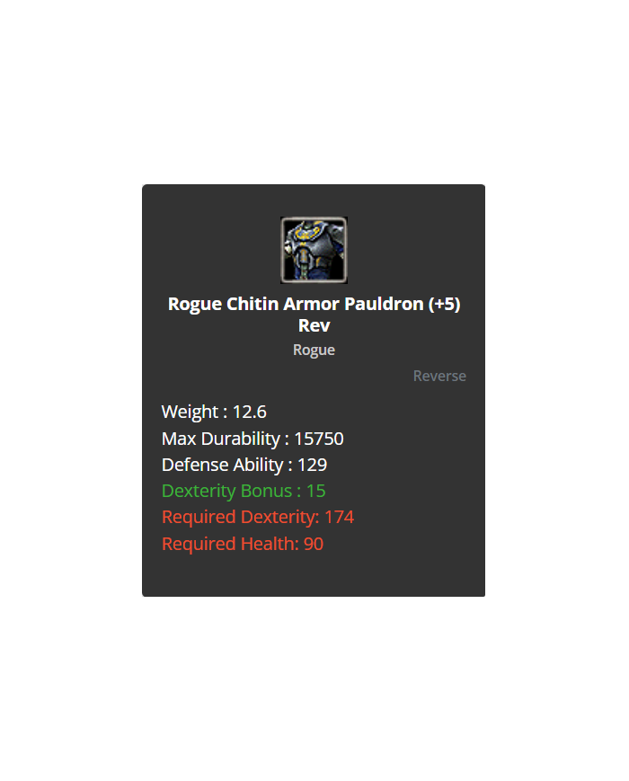 rogue chitin +8 4 adet