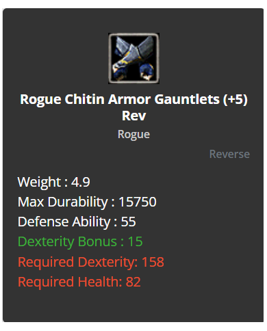 rogue chitin +8 4 adet