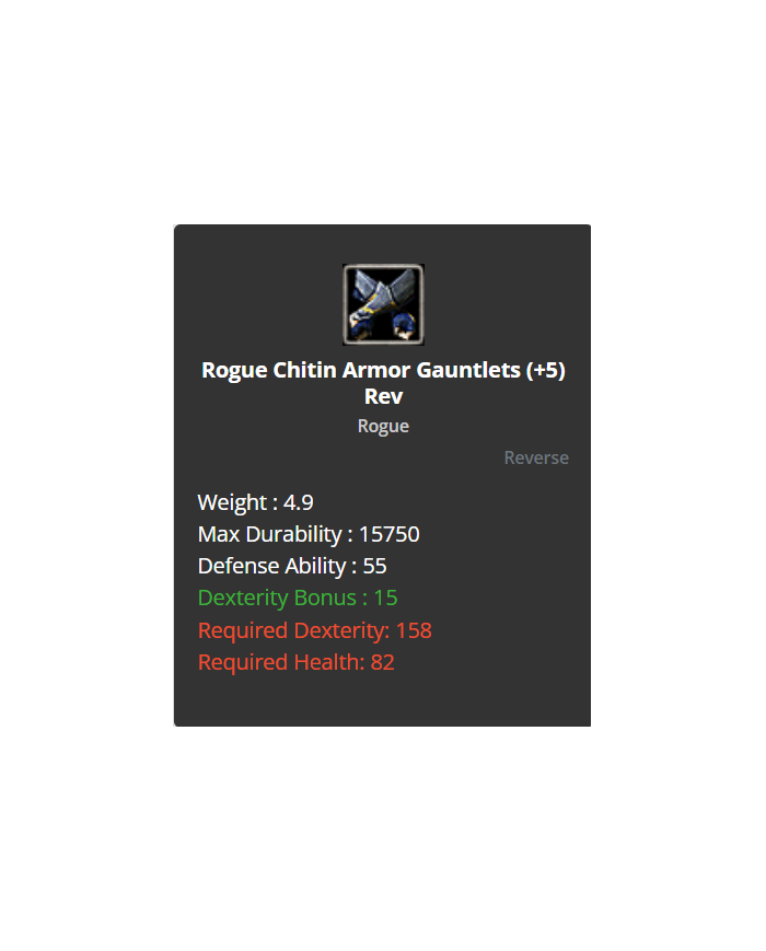 rogue chitin +8 4 adet