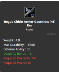 rogue chitin +8 4 adet