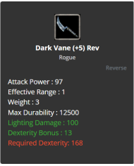 Dark Vane
 +-5 Reverse