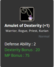 Amulet of Dexterity
 +-1