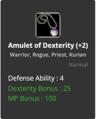 Amulet of Dexterity
 +-2