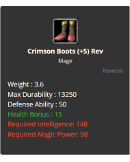 Crimson Boots
 +-5 Reverse