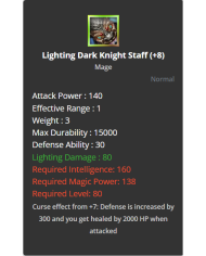 +8 Lighting Dark Knight Staff