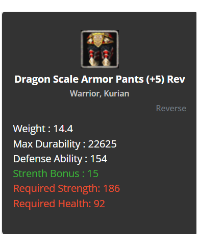 Dragon Scale SET (+5 Rev)