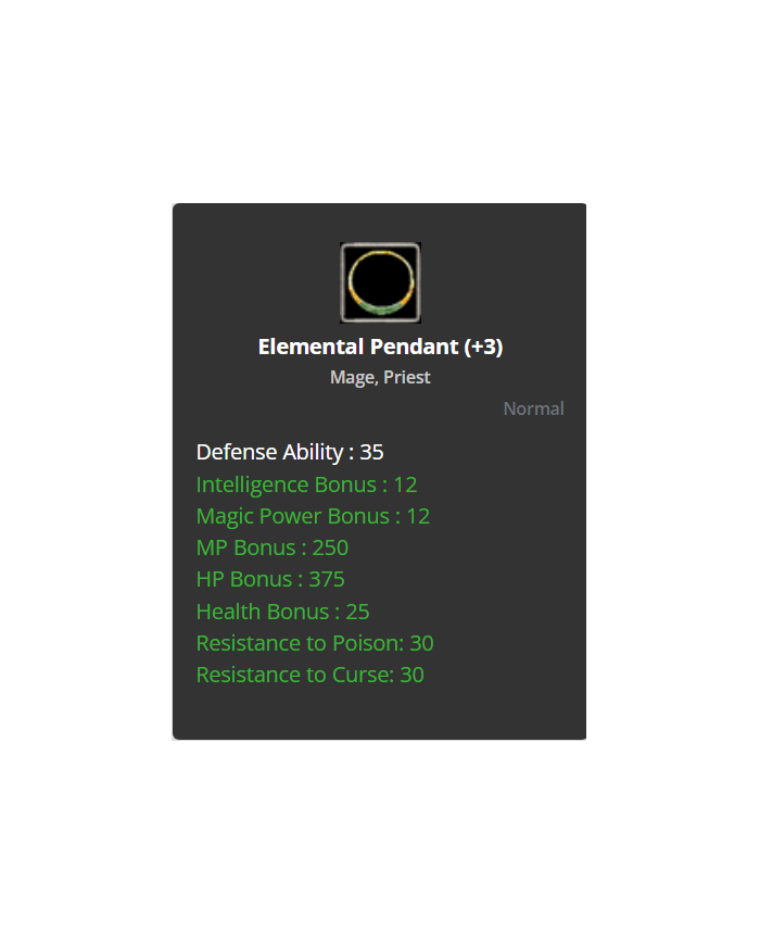 Elemental Pendant +3