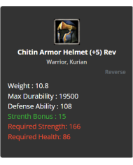 Warrior Chitin Set +8