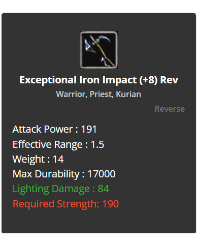 Exceptional Iron Impact +8 Rev