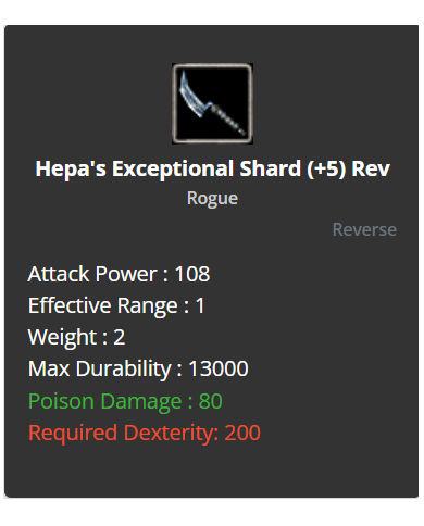 Hepa's Exceptional Shard +8