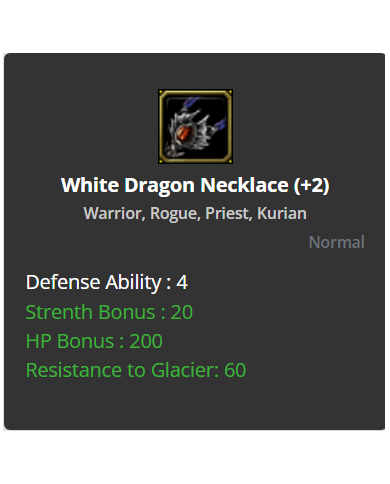 +2 White Dragon Necklece