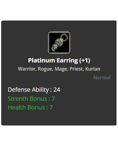 +1 Platinum Earring