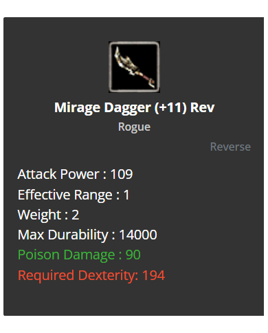 Mirage Dagger +11 Rev