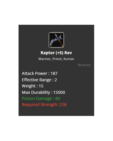  Raptor (+5) Rev