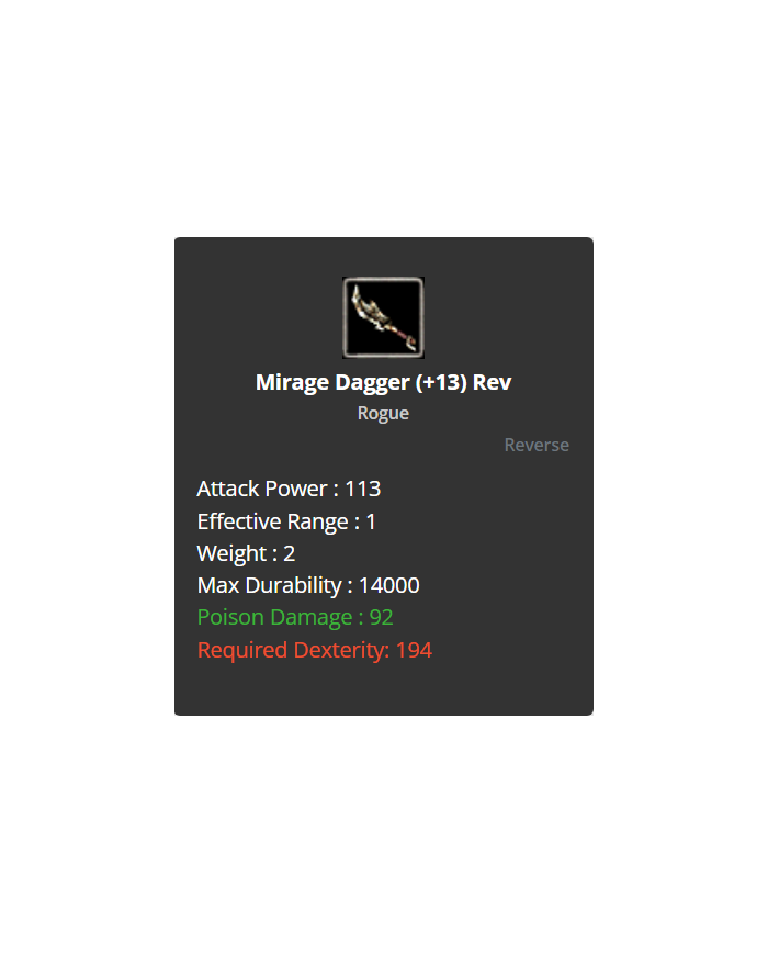 +13 Mirage Dagger