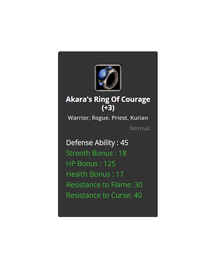 +3 Akara's Ring of Cougrage