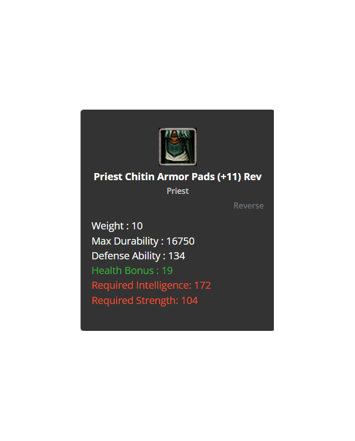 +9 Priest Chitin Set