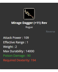 Cold-hearted Dagger +5 Rev