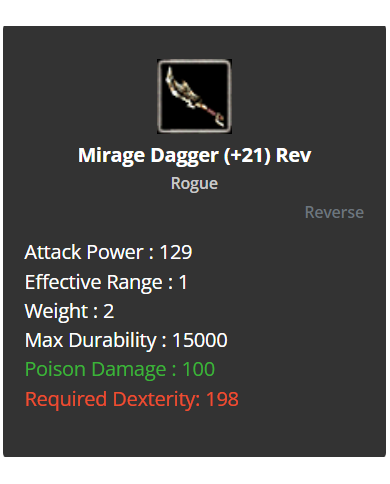  +21 (reverse) Mirage Dagger