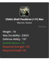 Chitin Shell Pauldron +11