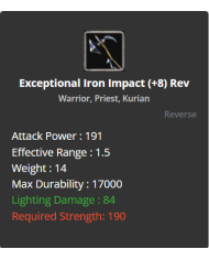 Exceptional Iron Impact +8 (reverse)