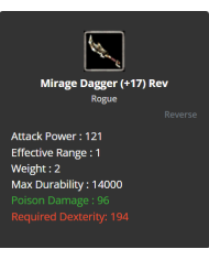 Mirage Dagger +17 reb