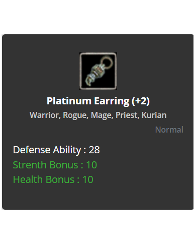 +2 Platinium Earring