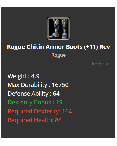 +9 Rogue Chitin Boot