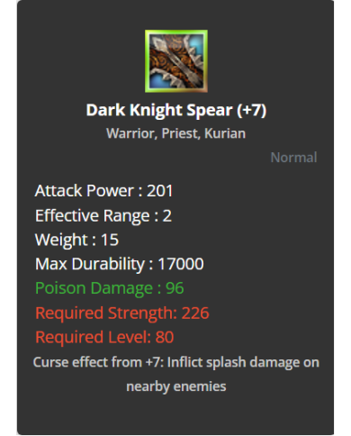 Dark Knight Spear +7