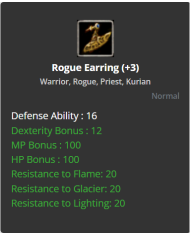 Rogue Earring +3