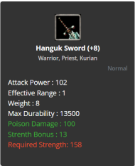 +8 Lugias - +8 Hanguk Sword