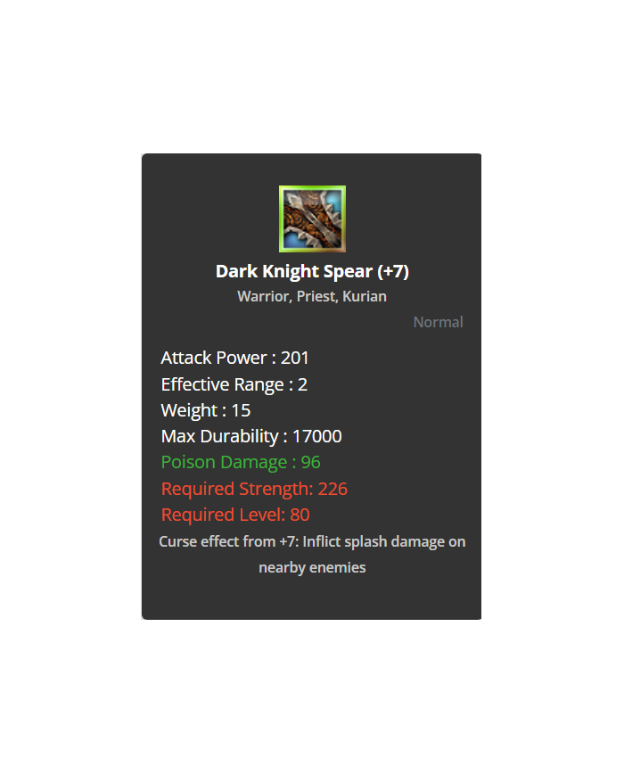 +7 No Reb Dark Knight Spear