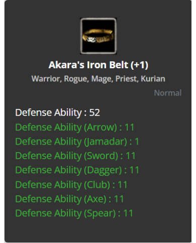 +1 Akara's Iron Belt