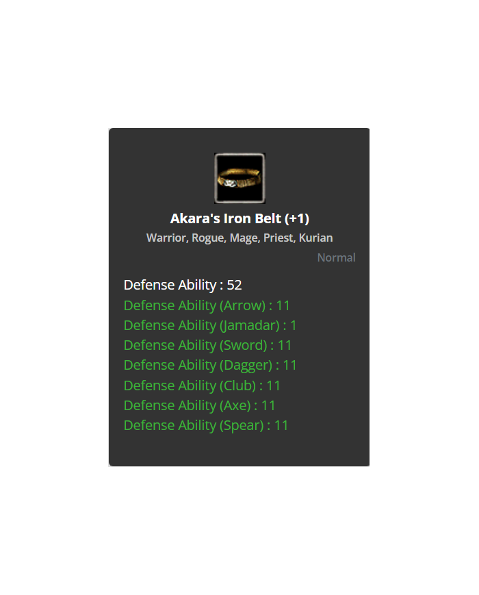 +1 Akara's Iron Belt