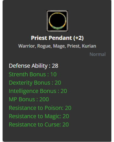 +2 Priest Pendant