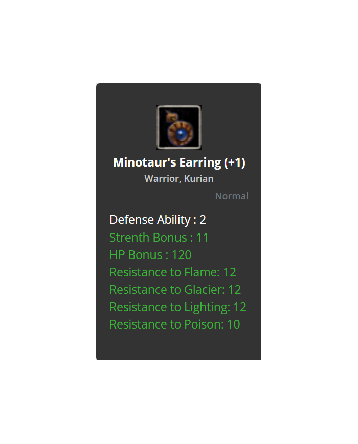 Minotaur's Earring +1