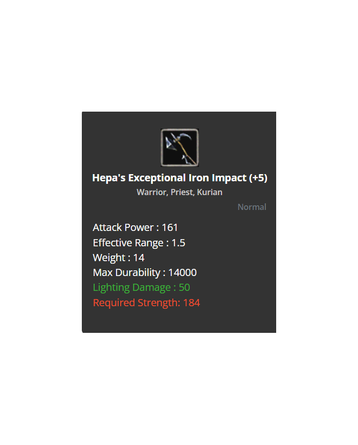 Hepa's Exceptional Iron Impact +5 rev