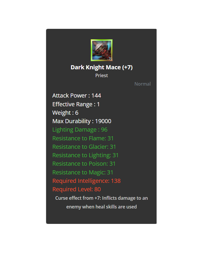 +7 Dark Knight Mace