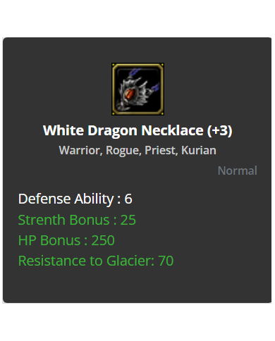 +3 White Dragon Necklece